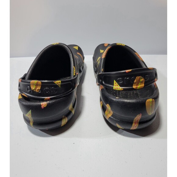 Men\'s Crocs Hamburger Hot Dogs and Pizza Rare Graphics Fast Food Sz 8